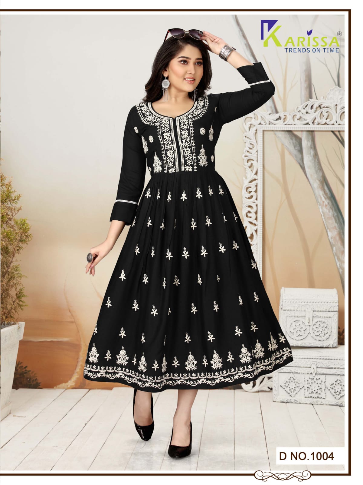 Karissa Rutwa Fancy Ethnic Wear Rayon Long Anarkali Kurti Collection