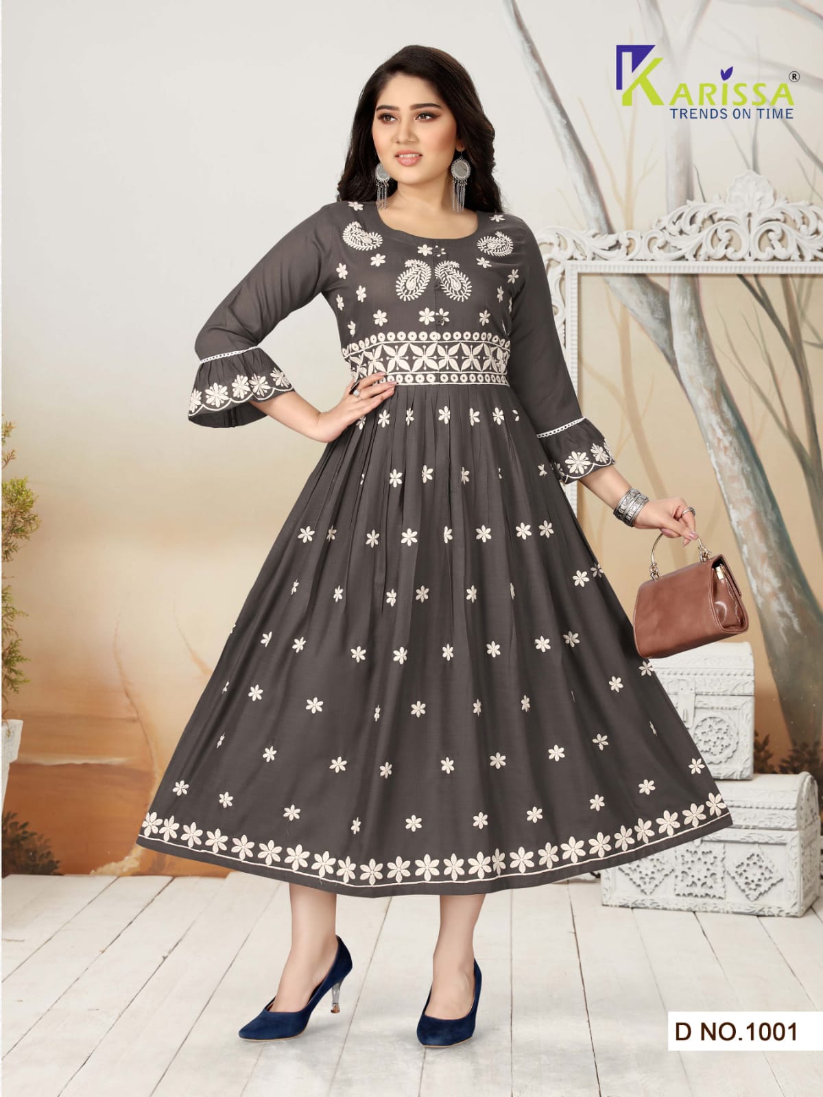 Karissa Rutwa Fancy Ethnic Wear Rayon Long Anarkali Kurti Collection