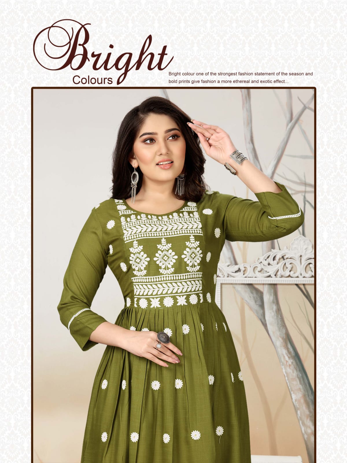 Karissa Rutwa Fancy Ethnic Wear Rayon Long Anarkali Kurti Collection