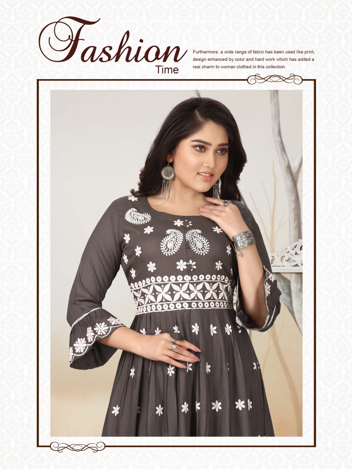 Karissa Rutwa Fancy Ethnic Wear Rayon Long Anarkali Kurti Collection