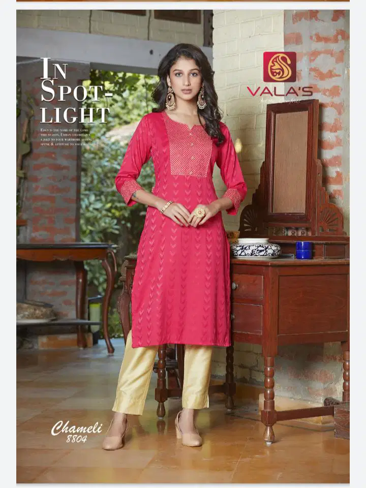 Valas Chameli Ethnic Wear Rayon Stylish Designer kurti Collection