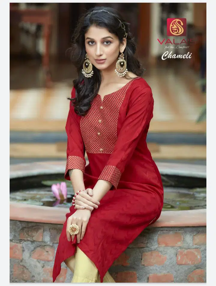 Valas Chameli Ethnic Wear Rayon Stylish Designer kurti Collection