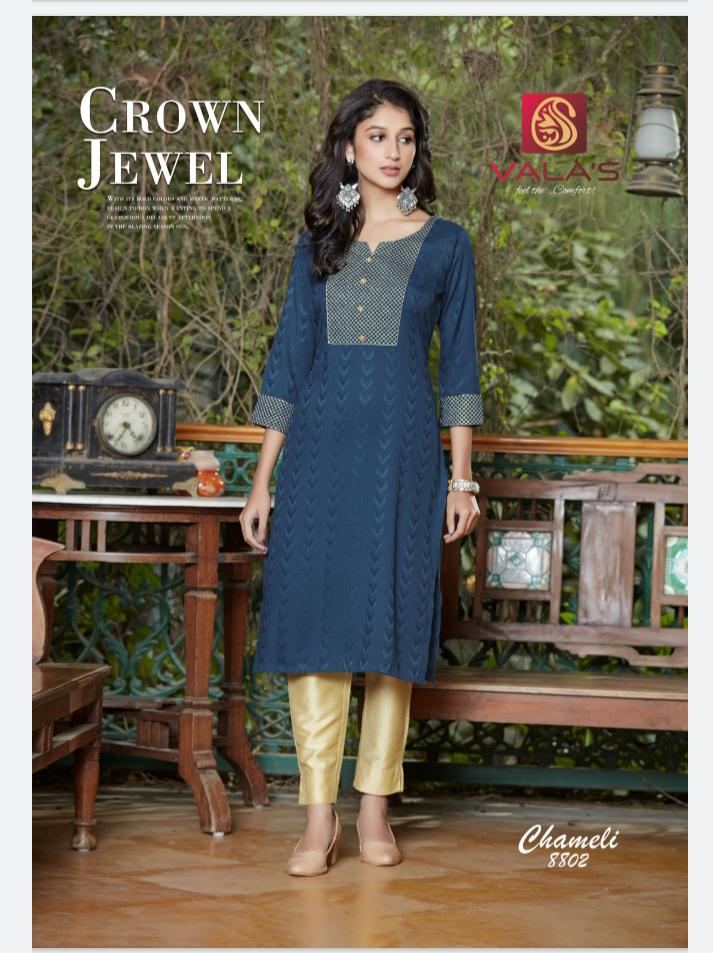 Valas Chameli Ethnic Wear Rayon Stylish Designer kurti Collection