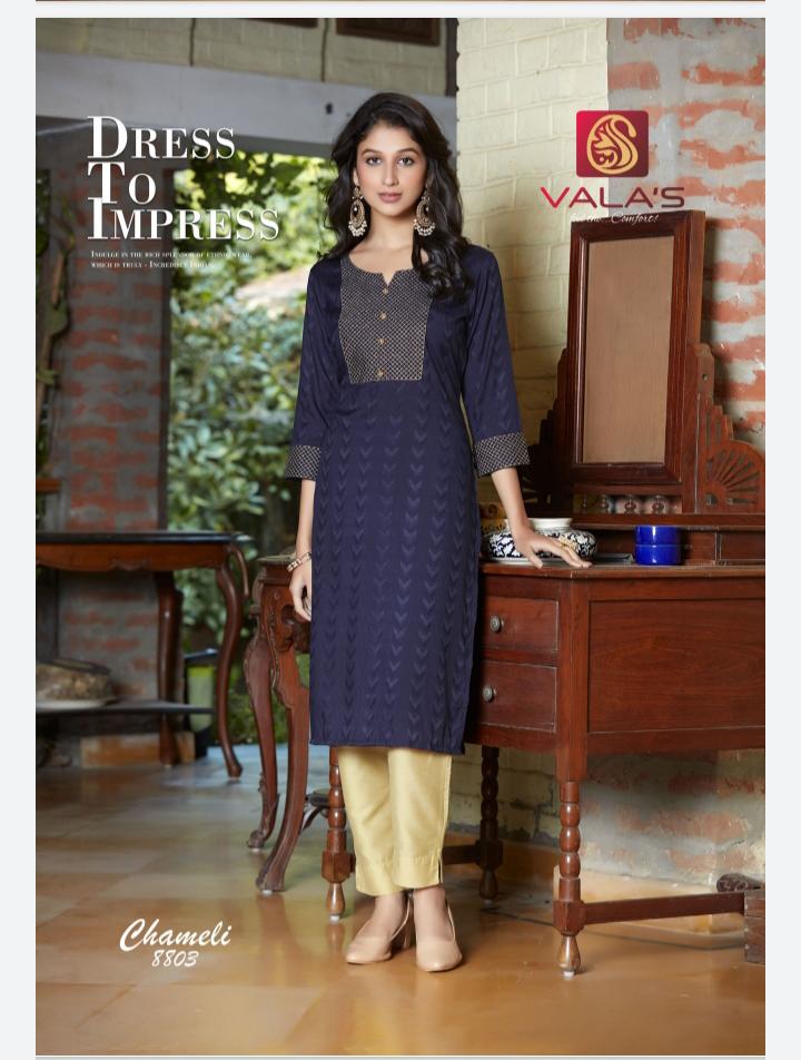 Valas Chameli Ethnic Wear Rayon Stylish Designer kurti Collection