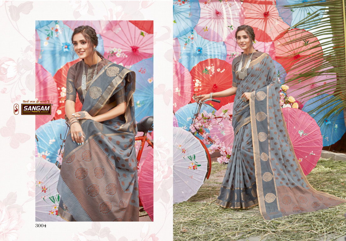 Sangam Sudha Latest Fancy Designer Festive Wear Cotton Handloom Sarees Collection
