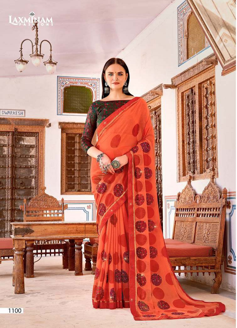 Laxminam Kajal Casual Daily Wear Georgette Printed Designer Saree Collection