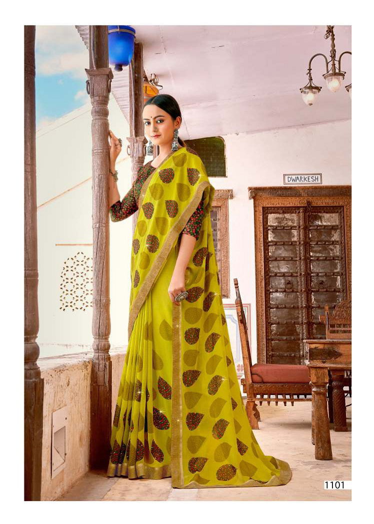 Laxminam Kajal Casual Daily Wear Georgette Printed Designer Saree Collection