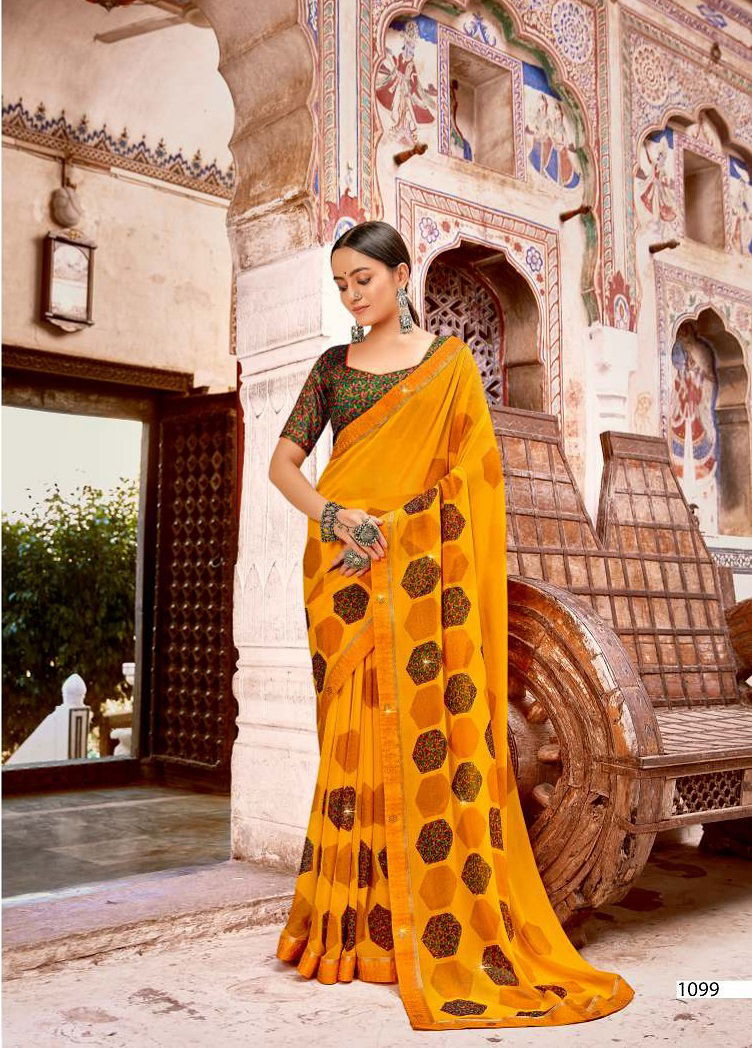 Laxminam Kajal Casual Daily Wear Georgette Printed Designer Saree Collection