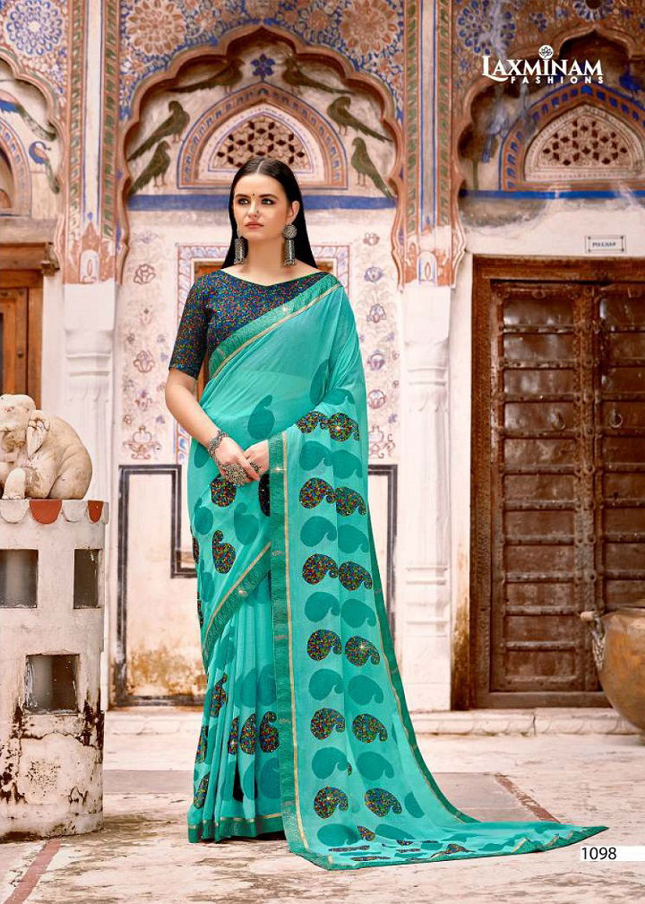 Laxminam Kajal Casual Daily Wear Georgette Printed Designer Saree Collection