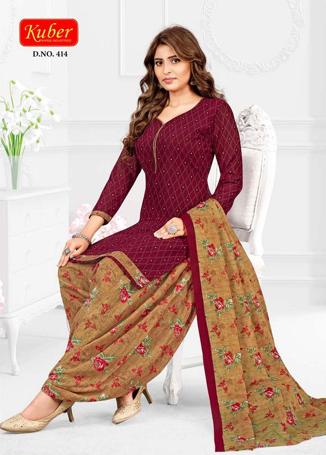Kuber Classic Patiyala 4 Ready Made Cotton Printed Regular Wear Dress Collection