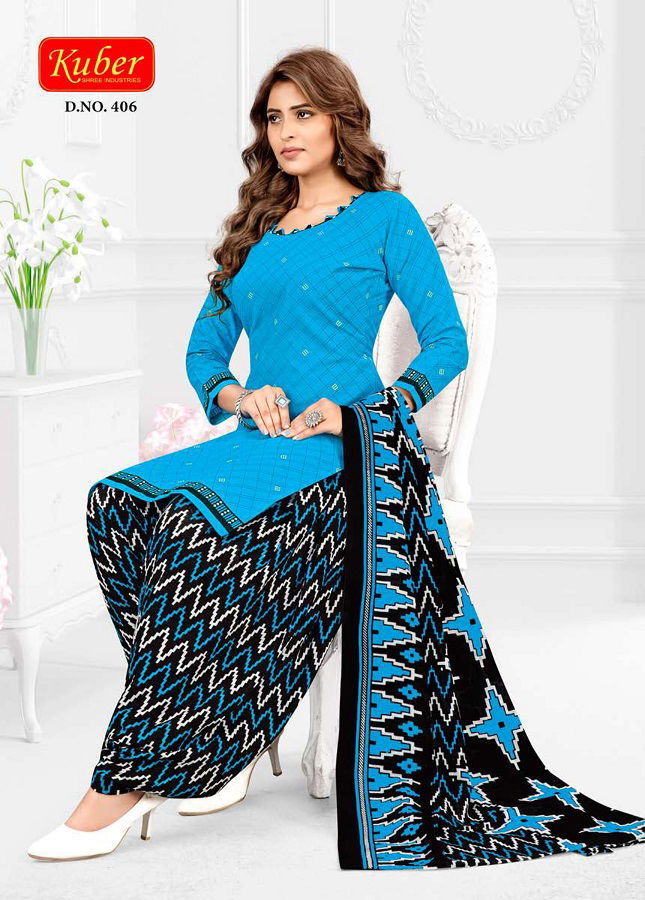 Kuber Classic Patiyala 4 Ready Made Cotton Printed Regular Wear Dress Collection