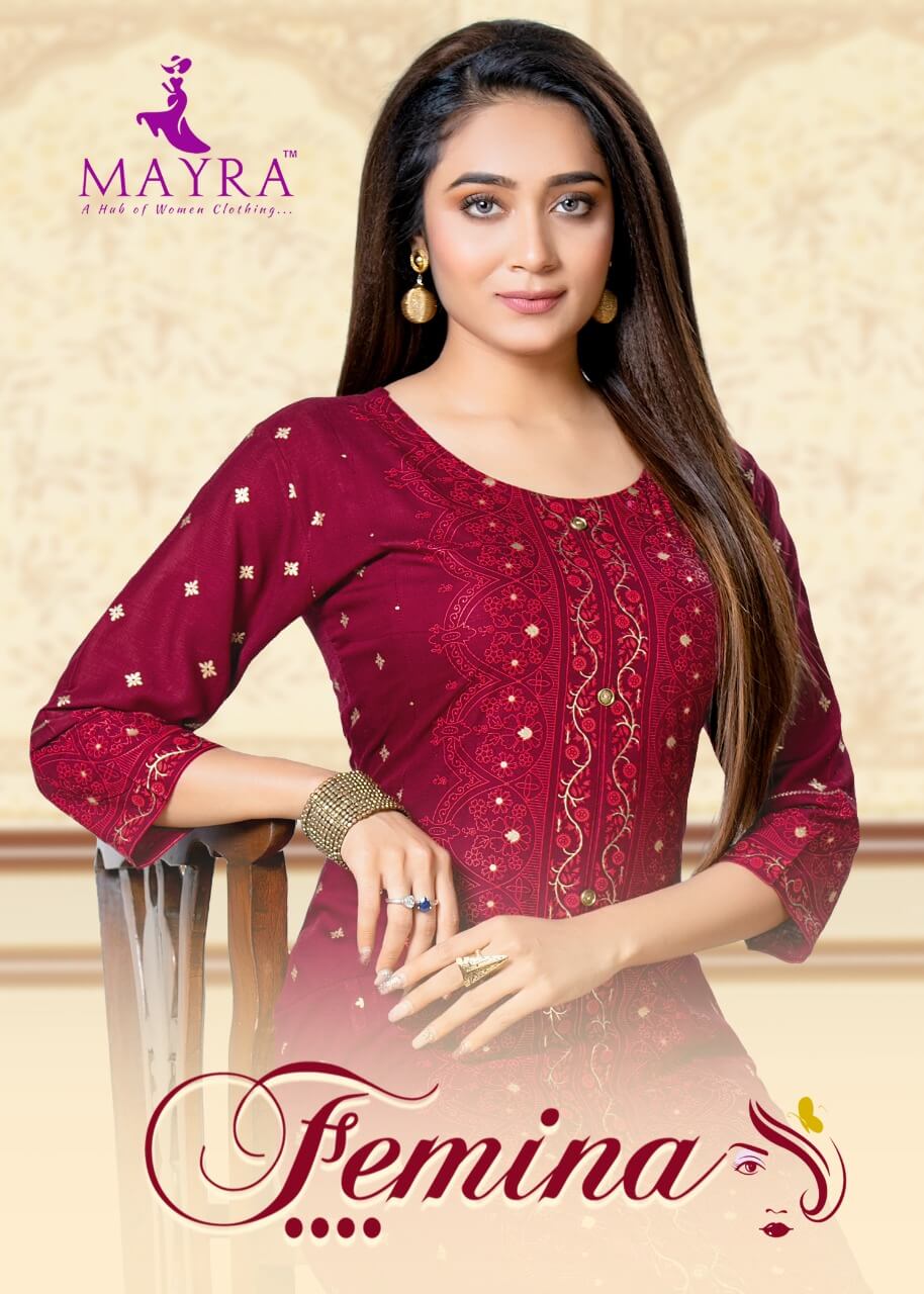 Mayra Femina Ethnic Wear Fancy Work Designer Kurti Collection
