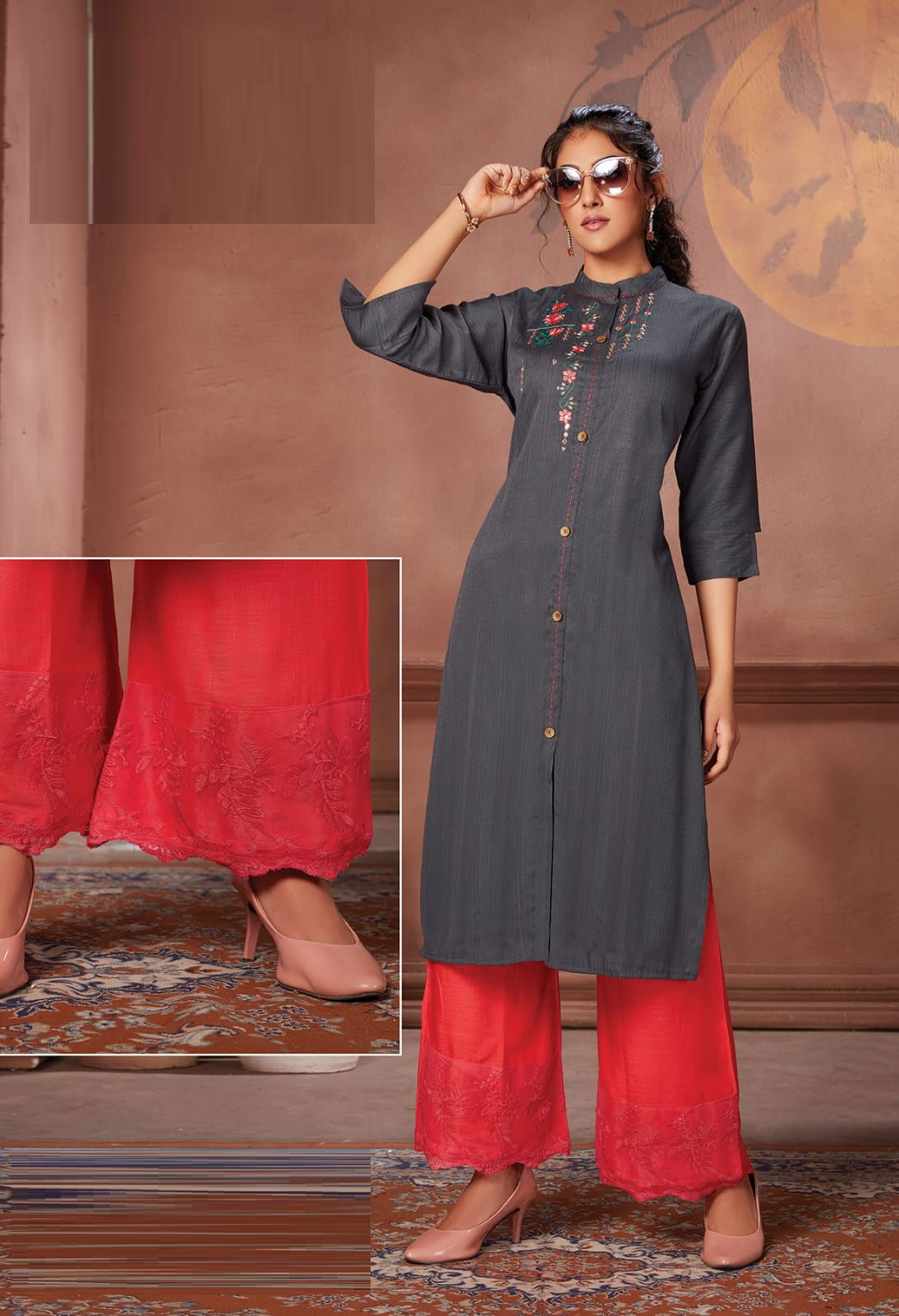 Wanna Chanchal Fancy Festive Wear Rayon Kurti With Plazzo Collection