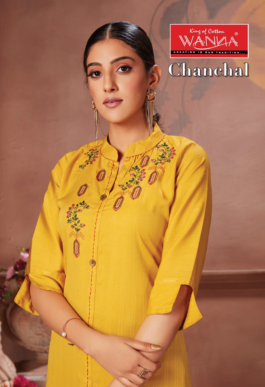 Wanna Chanchal Fancy Festive Wear Rayon Kurti With Plazzo Collection
