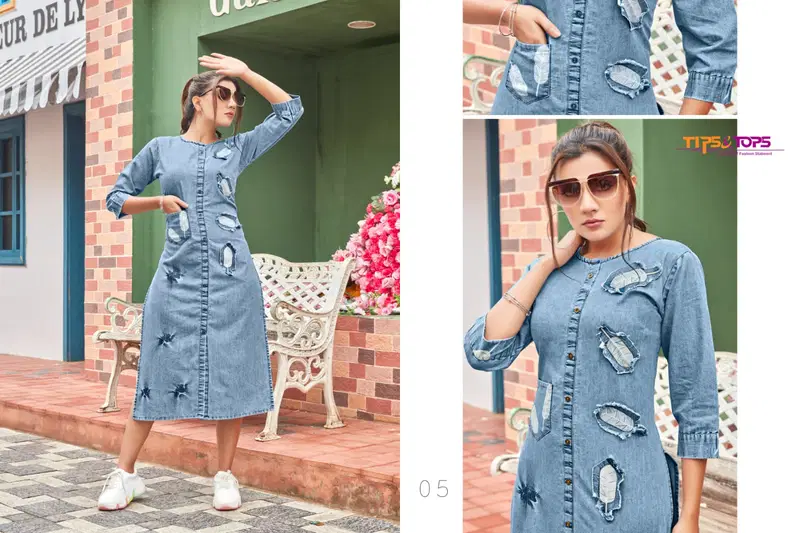 Tips Tops Denimos 3 Denim Ethnic Wear Designer Kurti Collection 