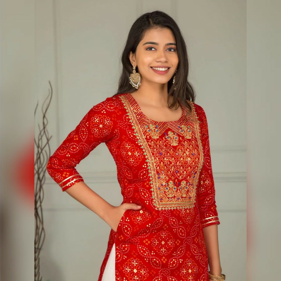 Rosey 19 Fancy Festive Wear Rayon Printed Designer Kurti With Plazzo Collection