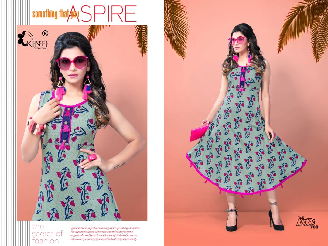 Kinti Kit Kat Fancy Daily wear Rayon printed Short Kurtis Collection
