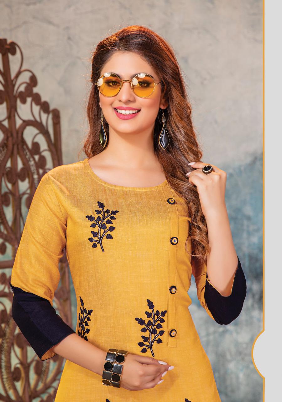 wanna sirat latest designer collection ethnic wear rayon embroidery work straight kurtis 