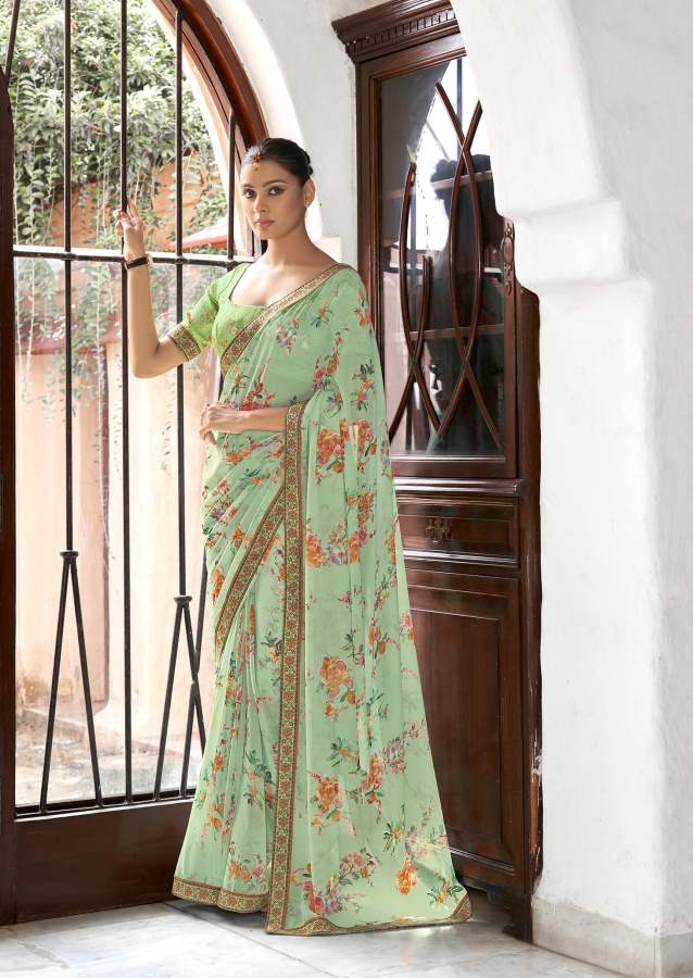 Shangrila Kaalini Fancy Ethnic Wear Georgette Printed Saree Collection