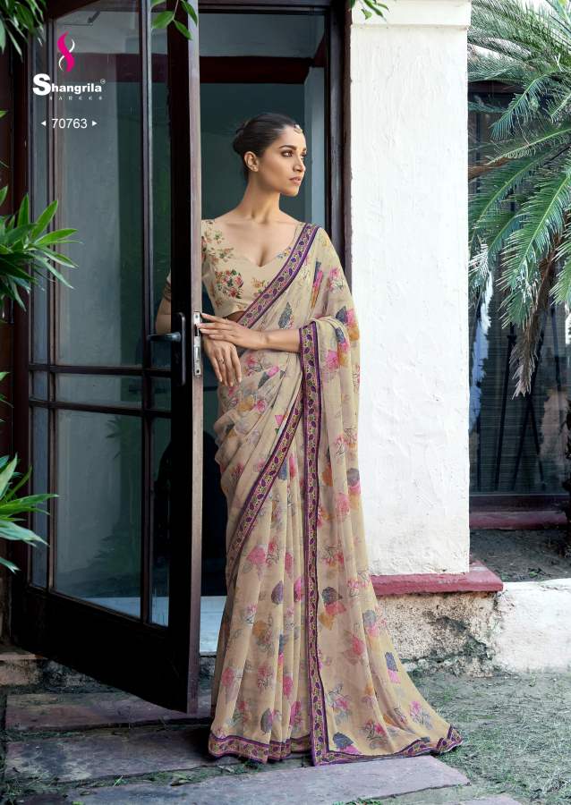 Shangrila Kaalini Fancy Ethnic Wear Georgette Printed Saree Collection