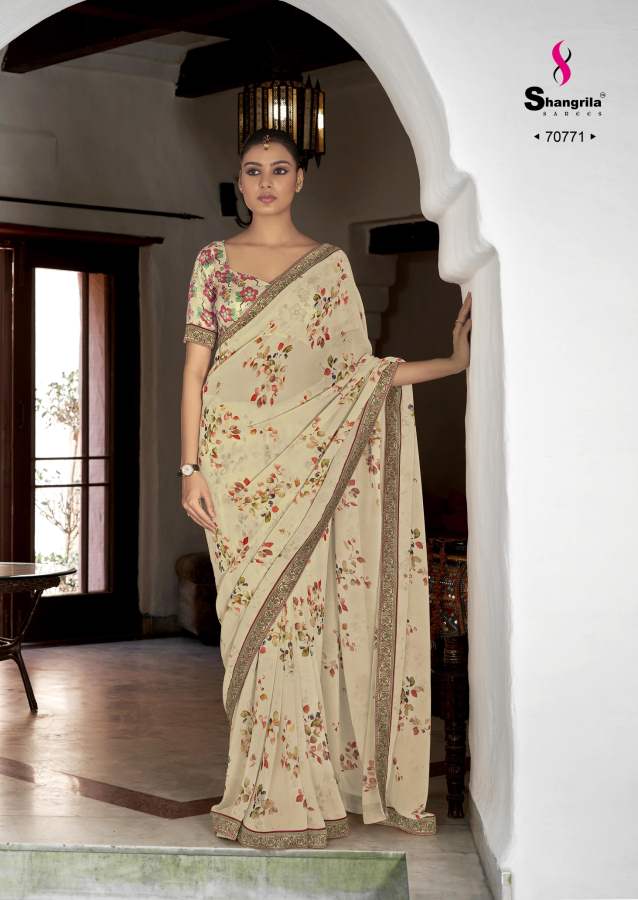 Shangrila Kaalini Fancy Ethnic Wear Georgette Printed Saree Collection