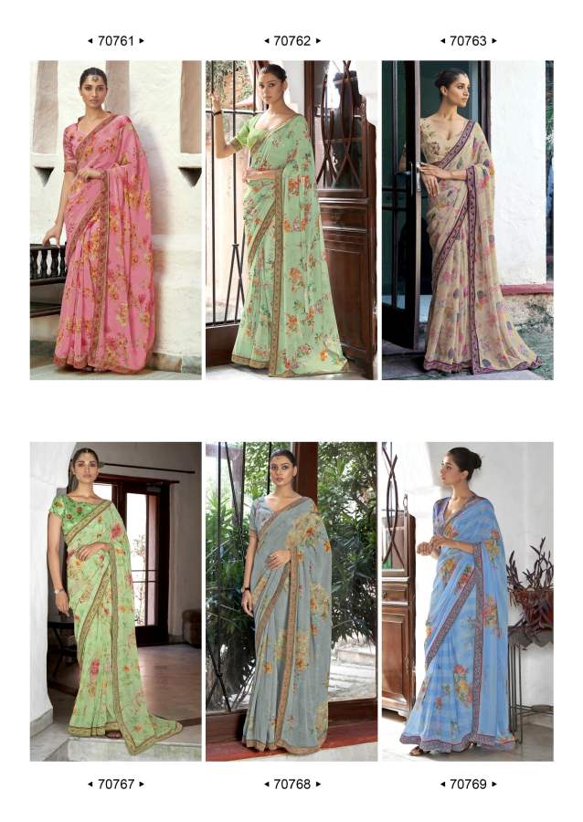 Shangrila Kaalini Fancy Ethnic Wear Georgette Printed Saree Collection