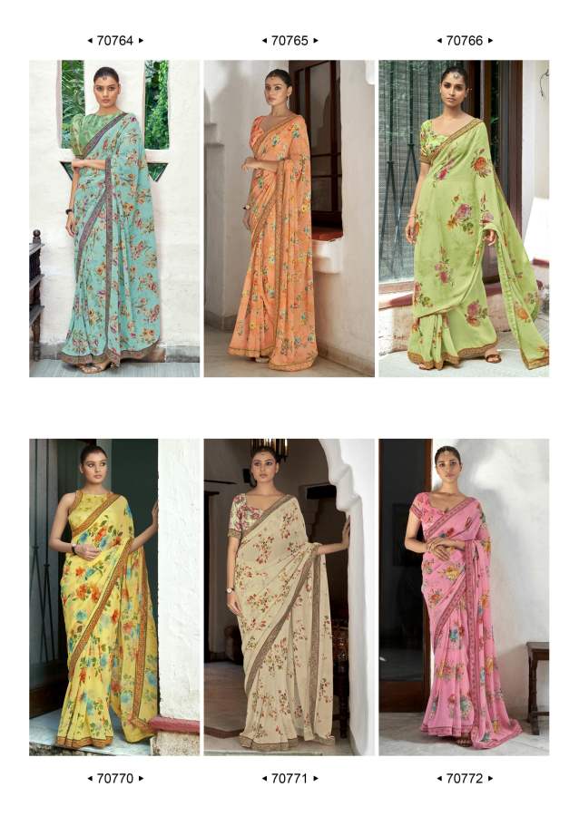 Shangrila Kaalini Fancy Ethnic Wear Georgette Printed Saree Collection
