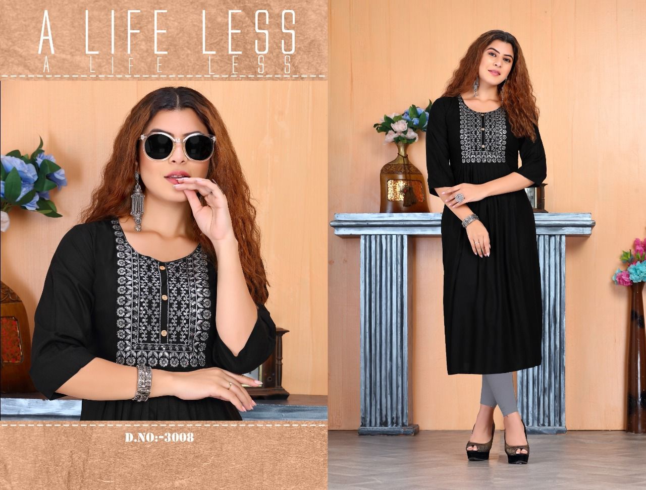 Beauty Queen Savory Fancy Party Wear Rayon Embroidery Kurti Collection