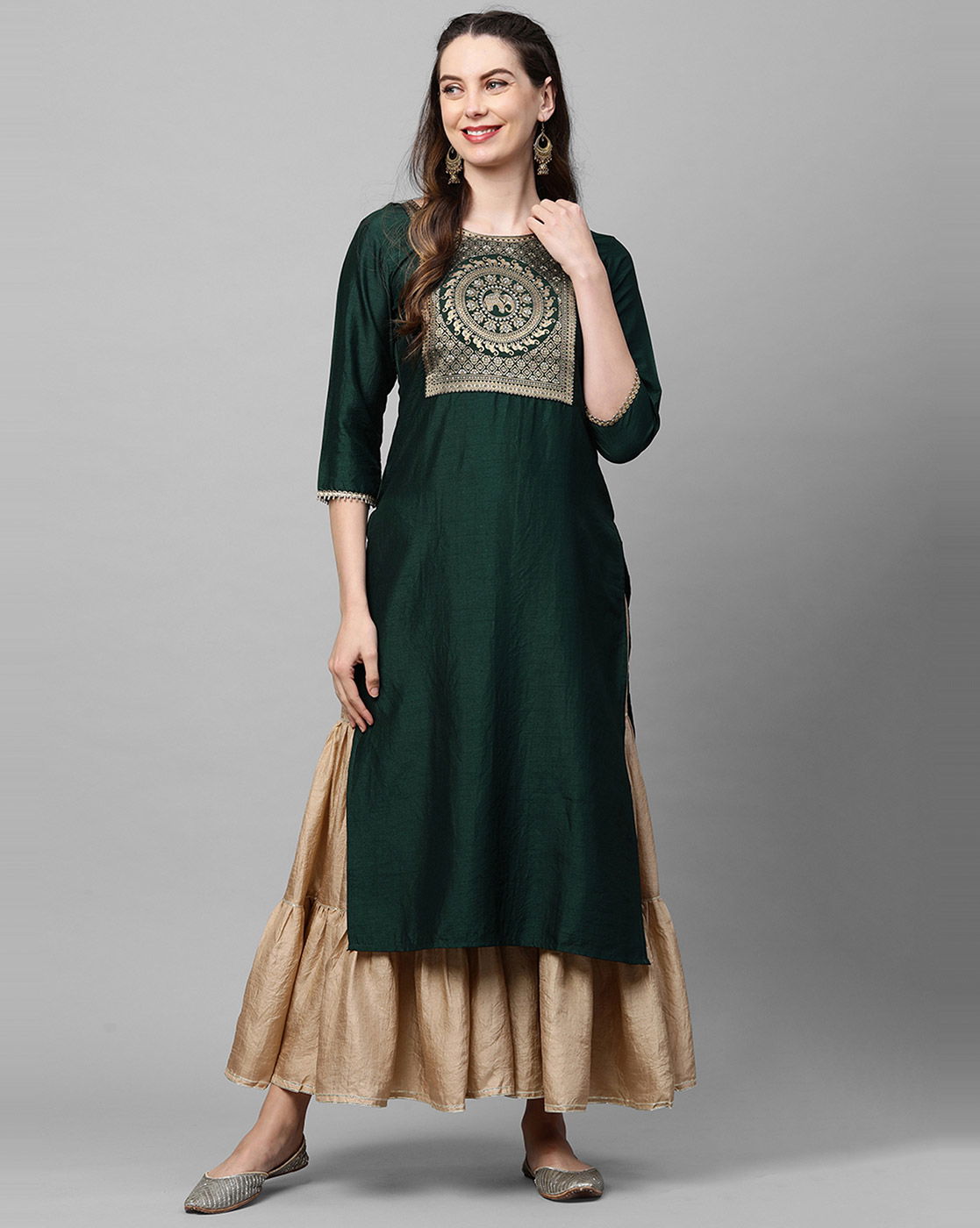 Indo Era Yoke 40 Fancy Ethnic Wear Polyester Printed Designer Kurti Collection