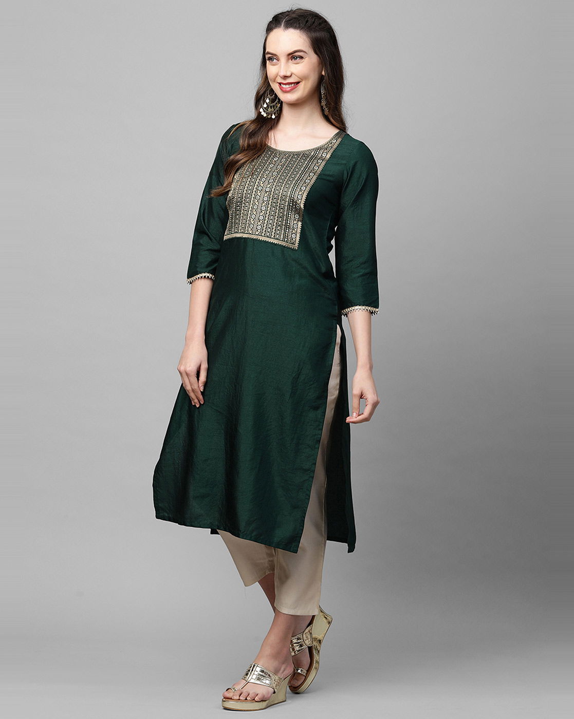 Indo Era Yoke 40 Fancy Ethnic Wear Polyester Printed Designer Kurti Collection