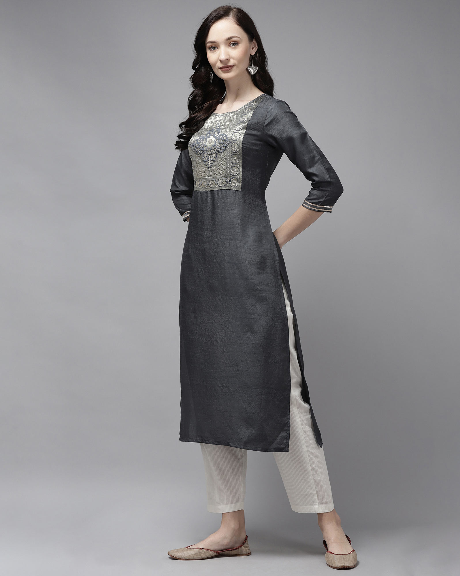 Indo Era Yoke 42 Fancy Party Wear Polyester Printed Designer Kurti Collection