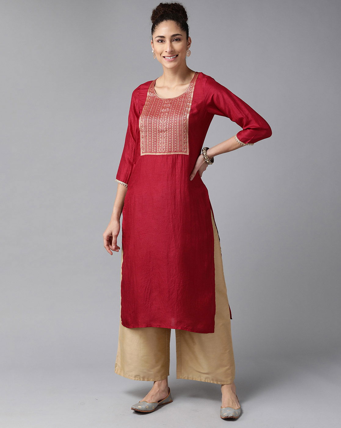 Indo Era Yoke 42 Fancy Party Wear Polyester Printed Designer Kurti Collection