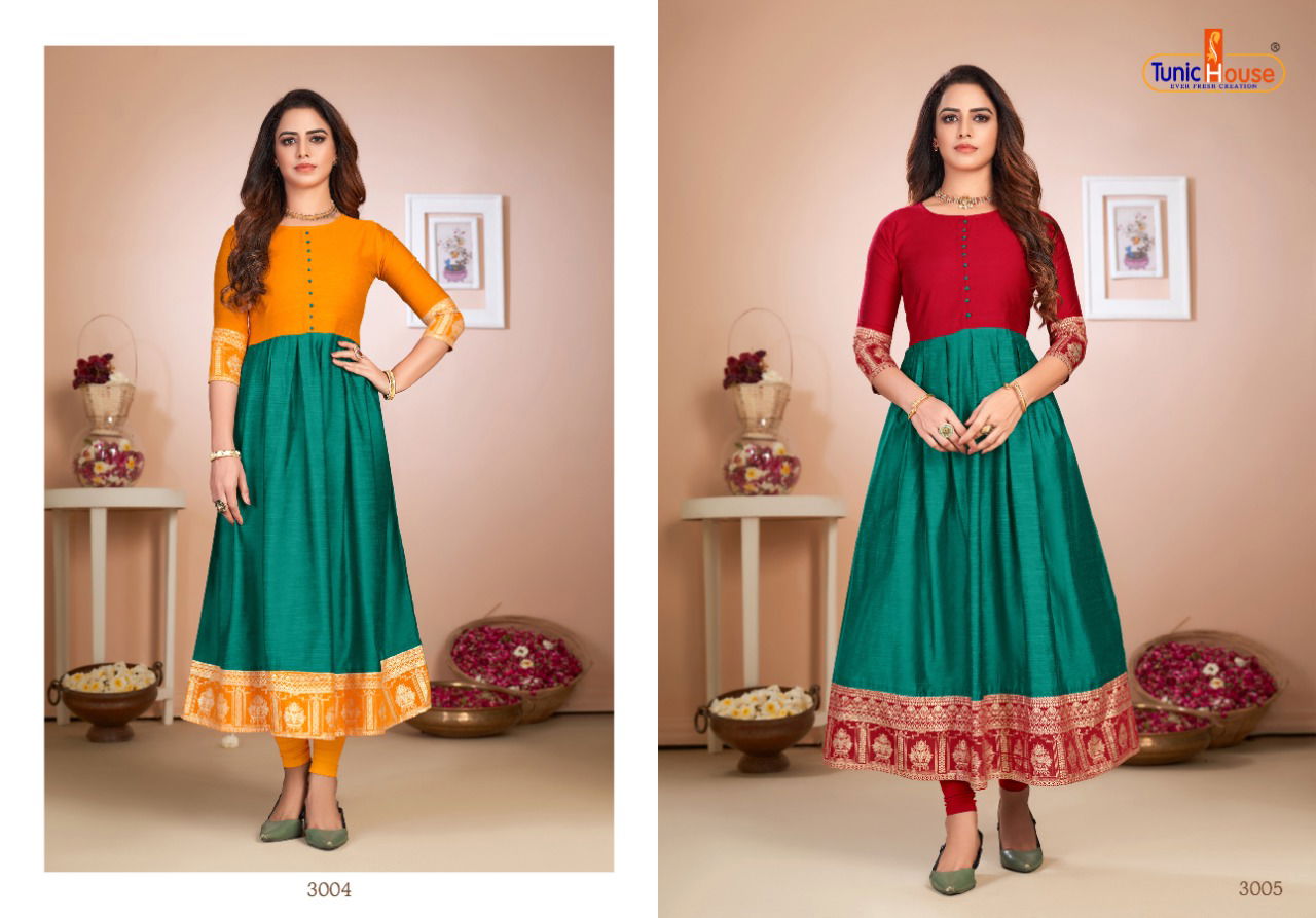 Tunic House Natraj Latest Ethnic Wear Silk fancy Anarkali Kurti Collection