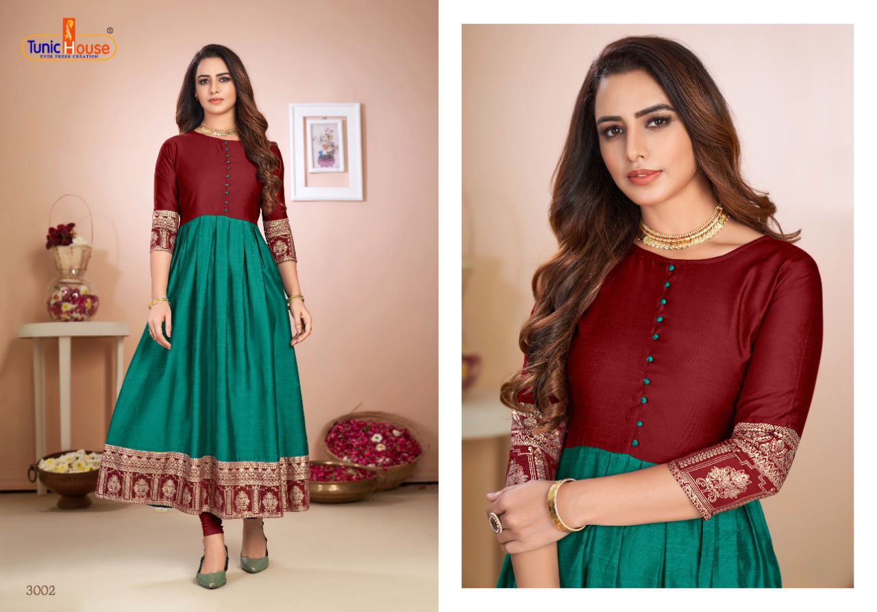 Tunic House Natraj Latest Ethnic Wear Silk fancy Anarkali Kurti Collection