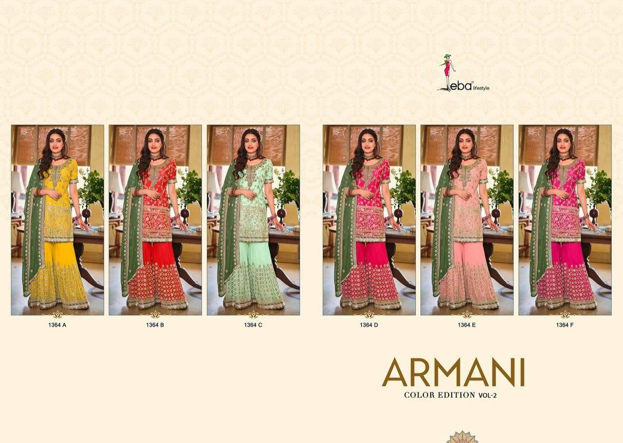 Eba Armani Color Edition 2 Festive Wear Georgette With Embroidery Designer Salwar Kameez Collection