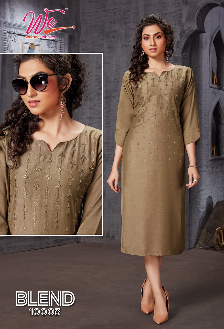 We Blend Fancy Ethnic Wear Chinon Latest Designer Kurti Collection