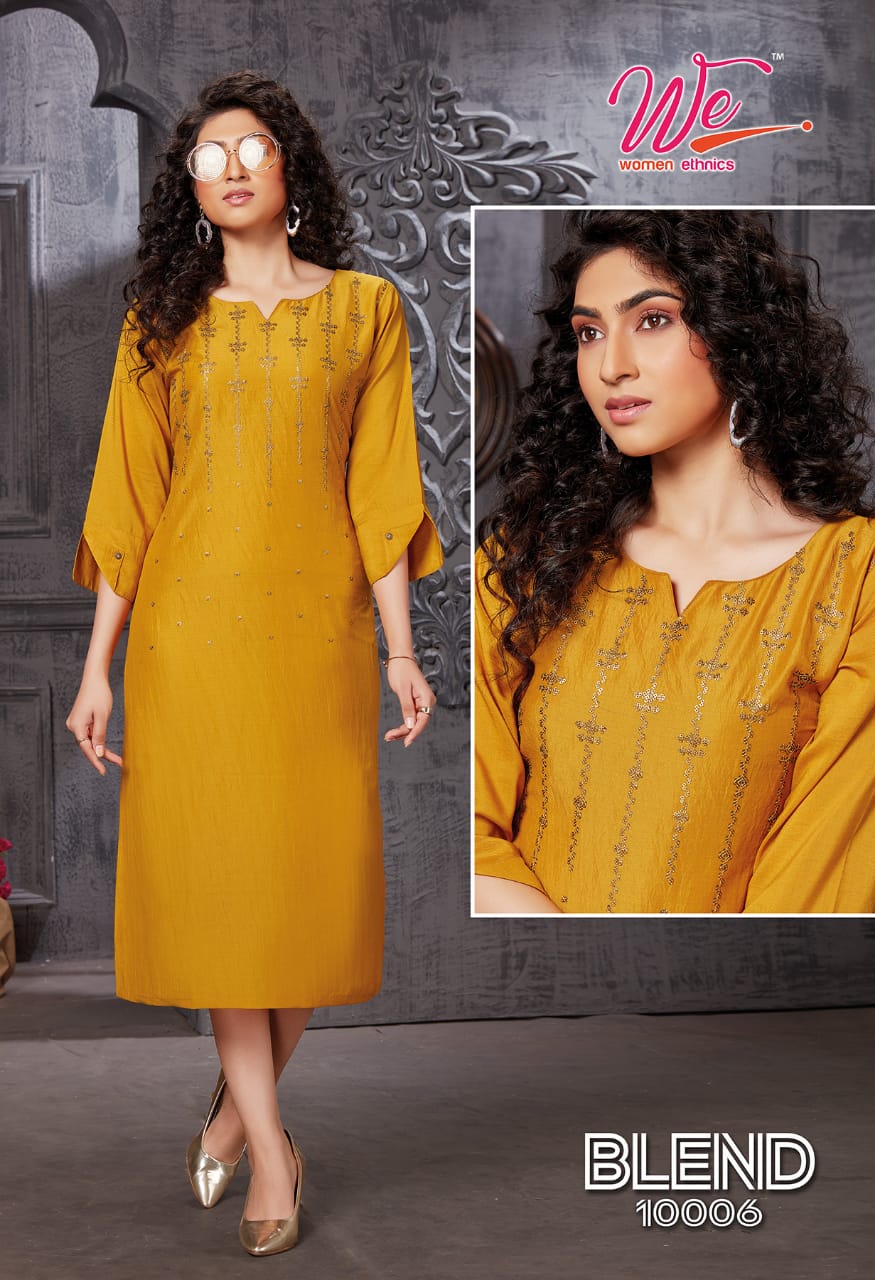 We Blend Fancy Ethnic Wear Chinon Latest Designer Kurti Collection