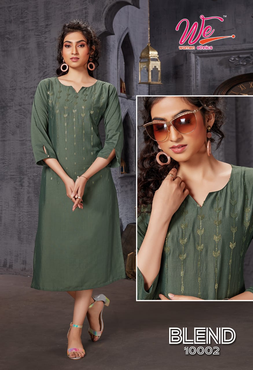 We Blend Fancy Ethnic Wear Chinon Latest Designer Kurti Collection