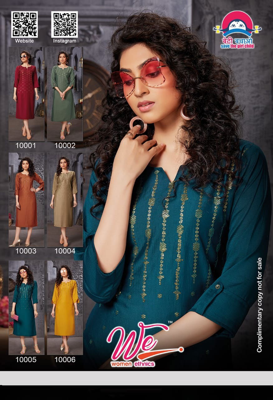 We Blend Fancy Ethnic Wear Chinon Latest Designer Kurti Collection