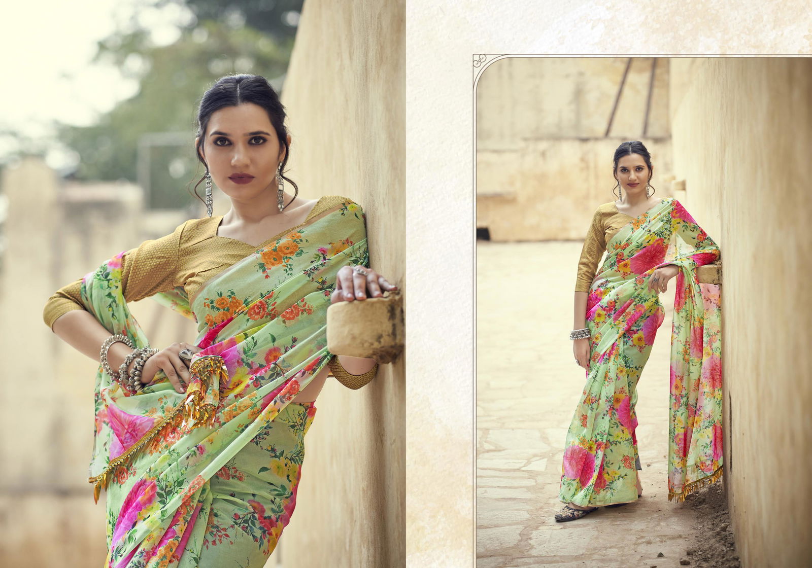 Ynf Virasart Latest Festive Wear Fancy Organza Printed Saree Collection