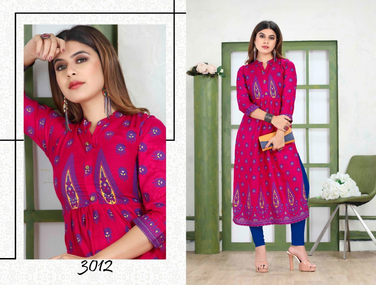 Beauty Queen Pankh Fancy Ethnic Wear Rayon Printed Designer Kurti Collection