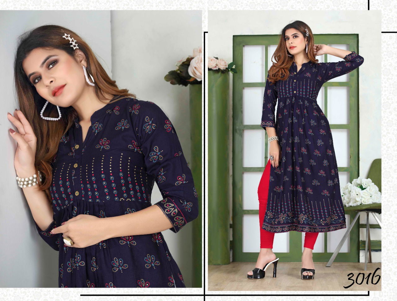 Beauty Queen Pankh Fancy Ethnic Wear Rayon Printed Designer Kurti Collection