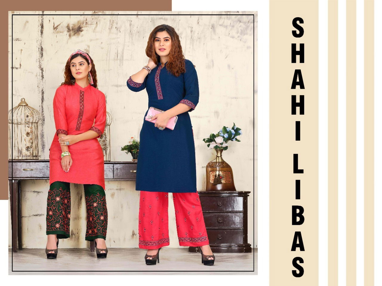 Beauty Queen Shahi Libas Casual Wear Rayon Printed Kurti With Bottom Collection