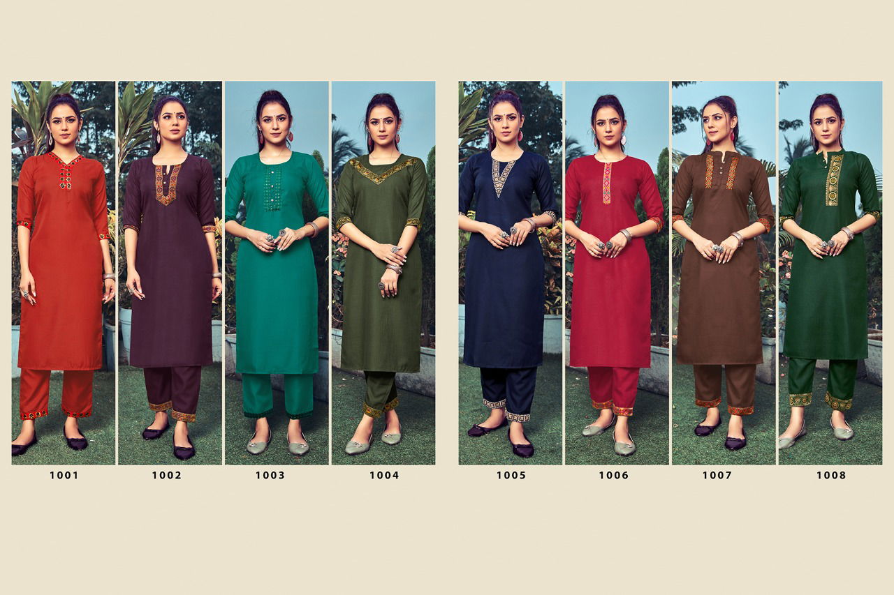 Vff Life Style Ethnic Wear Designer Cotton Latest Kurti With Bottom Collection