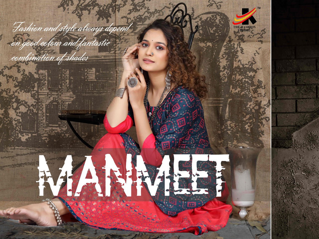 The Fashion Studio Manmeet Ethnic Wear Rayon Printed Kurti With Skirt Collection