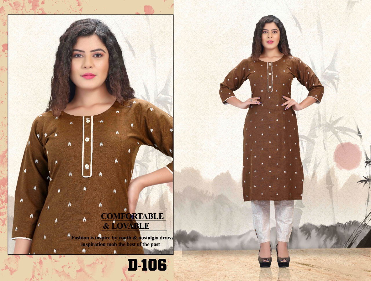Beauty Queen Jacqueline Casual Daily Wear Cotton Printed Kurti With Bottom Collection