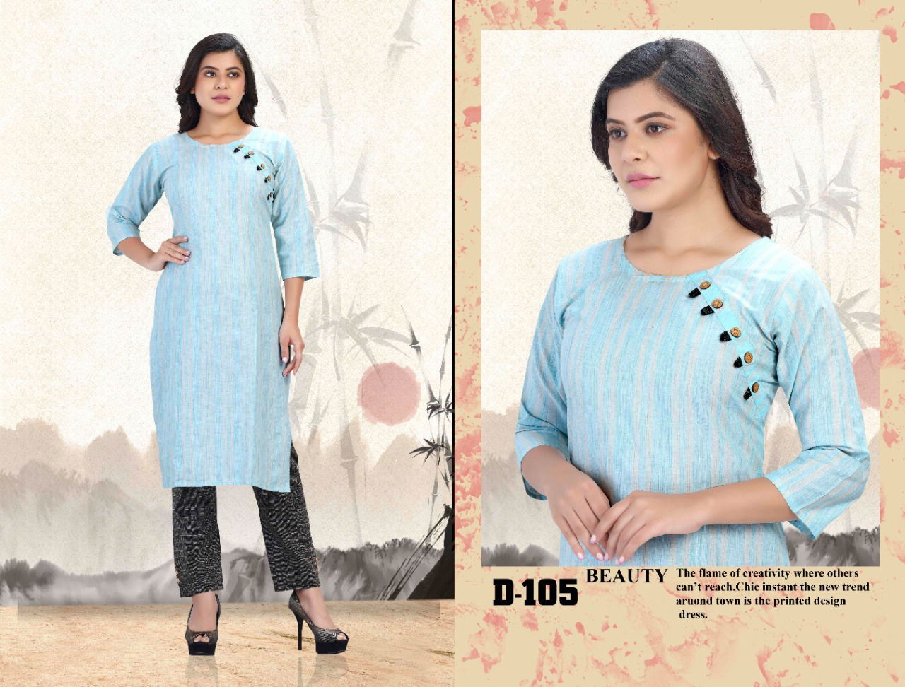Beauty Queen Jacqueline Casual Daily Wear Cotton Printed Kurti With Bottom Collection