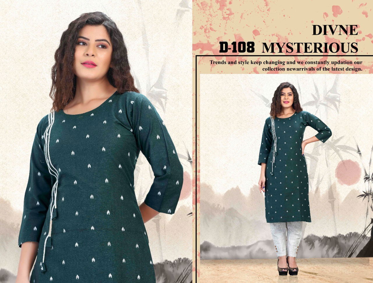 Beauty Queen Jacqueline Casual Daily Wear Cotton Printed Kurti With Bottom Collection