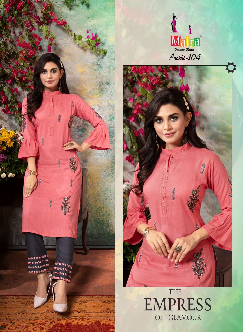 Maira Anokhi 1 Fancy Stylish Party Wear Rayon Designer Kurti Collection