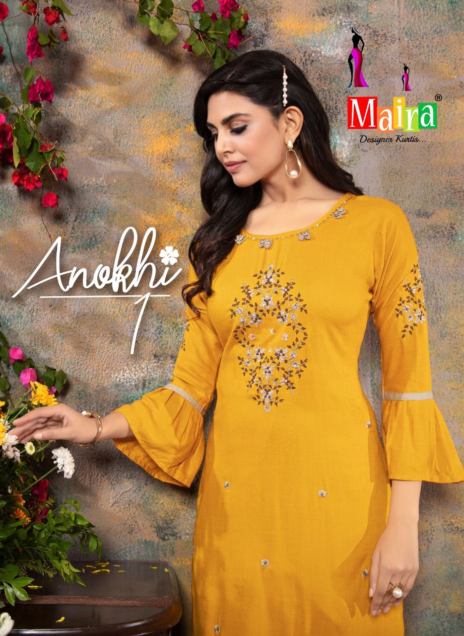 Maira Anokhi 1 Fancy Stylish Party Wear Rayon Designer Kurti Collection